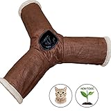 3 Way Tunnel For Cats By Easyology: Three Way Kitten Toy, Attachable To Tunnel And Zen Den, Exercising And Fun Play, Pet Friendly, Durable And Comfortable Hideaway