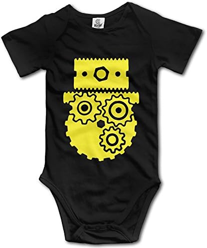 Baby's Summer Steampunk Cog Face Infant Bodysuit Black