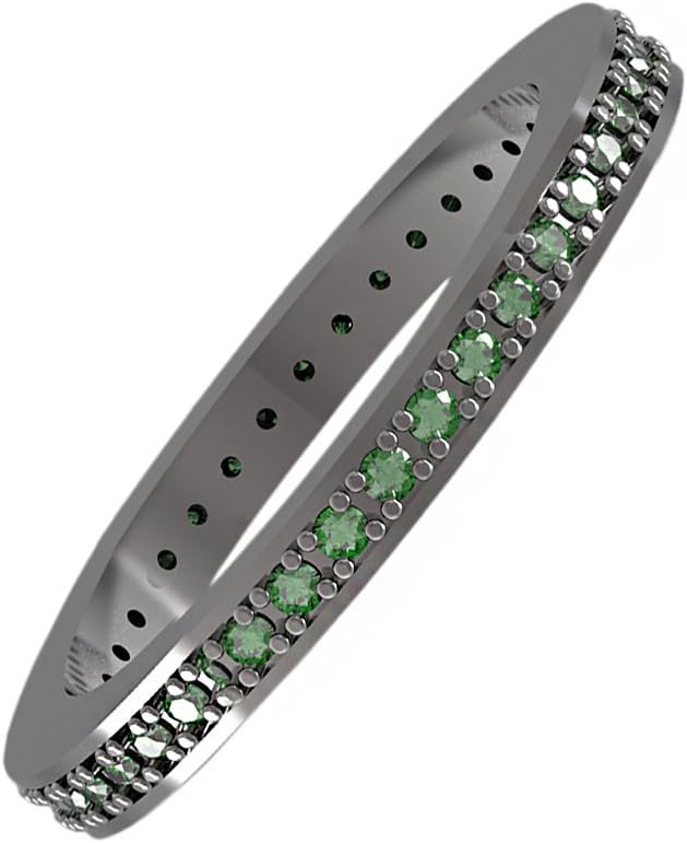 92.5 Sterling Silver Engagement Ring Band, Tsavorite Gemstone Ring For Women's Jewelry