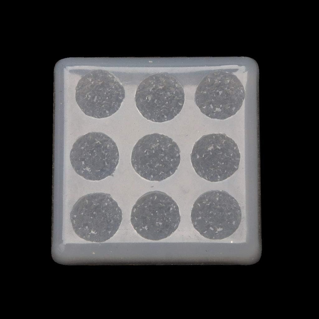 Eyessssty 1pc 12mm Flat Round Resin Gem Earrings Mold Crystal Cluster Mold DIY Crystal Epoxy Mold Jewelry Making Tool