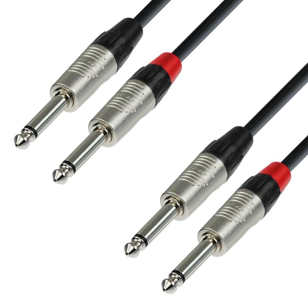 Adam Hall 4 Star Series 0.9m Rean 2x 6.3mm Jack Mono to 2x 6.3mm Jack Mono Audio Cable