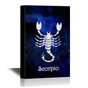 12 Zodiac Signs Constellation Canvas Wall Art - Scorpio - Gallery Wrap Modern Home Art | Ready to Hang - 12x18 inches