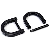 VersaKits 4 Pcs Heavy Duty D Rings Screw in Shackle 5/8 Inch Matte Black U Shape Replacement D Ring for Purse Keychain Dog Collar