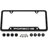 Porsche Genuine OEM Stainless Steel Nameplate License Frame - Matte Black Finish