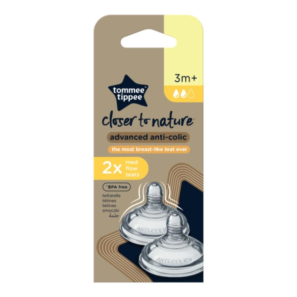 Tommee Tippee Advanced Comfort Medium Flow Teats x 2