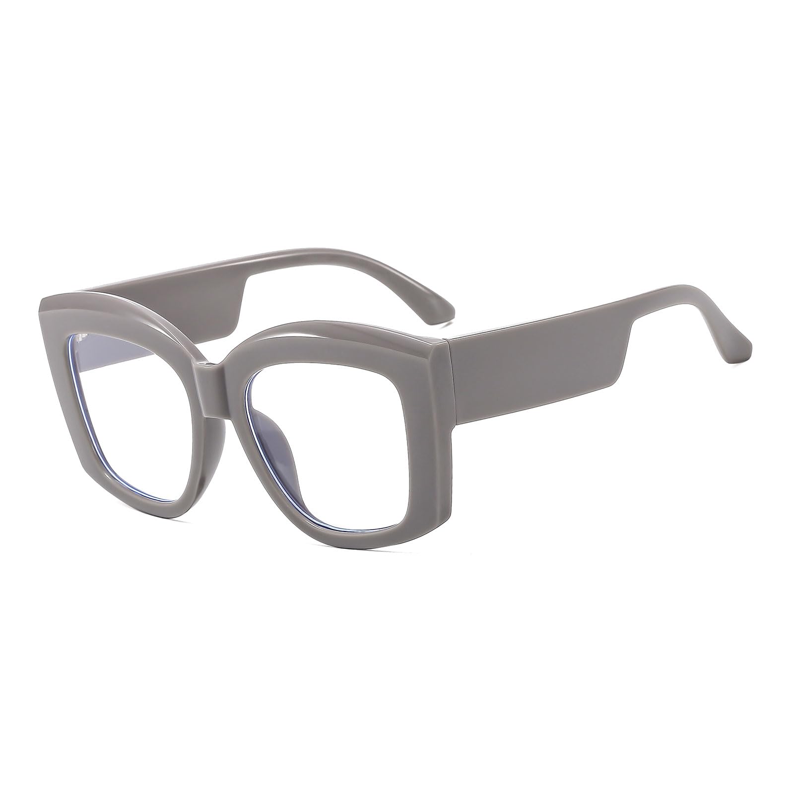 LJCZKA Oversized Square Blue Light Glasses Womens, Chunky Square Computer Glasses Anti-Fatigue, Eye Strain & Headache