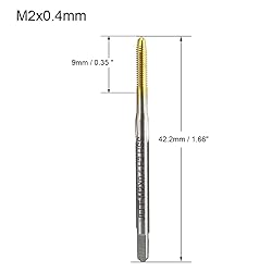 uxcell Metric Machine Tap M2 x 0.4mm H2 Titanium
