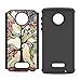 Moto Z Play Droid Case,LEEGU [Shock Absorption] Dual Layer Heavy Duty Protective Silicone Plastic Cover Case for Motorola Moto Z Play Droid - Love Tree (Black)