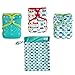 EcoAble Baby Day & Night All-in-One AIO Cloth Diapers, Size 10-35Lb, 3-Pack Bundle (Boy)