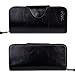 Yafeige Large Luxury Women's RFID Blocking Tri-fold Leather Wallet Zipper Ladies Clutch Purse(1-Waxed Black)
