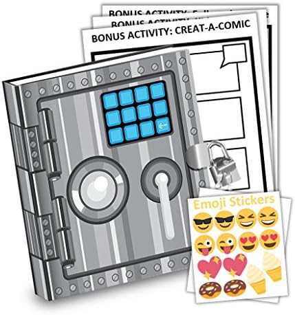 Safe Vault Kids Diary With Lock Includes 6.5 Inch Diary, Stickers, & Bonus Activity Pages