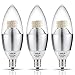 LOHAS Candelabra LED Bulb, Dimmable 6Watt(60 Watt Equivalent) LED Light Bulbs, Candelabra Base E12 Bulb, Soft White 3000K, 550 Lumens Chandelier Lighting, Torpedo Shape Bulbs for Home Bulbs-Pack of 3
