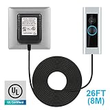 Doorbell Power Supply Adapter 26ft/8m, Transformer for Ring Doorbell Pro,Ring Doorbell, C - Wire Thermostat Adapter, Ring Video Doorbell 2, Nest Hello, Long Cable Power Adapter (24V AC/ 500mA)