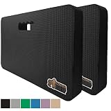 Gorilla Grip Original Premium Thick Kneeling Pads, 2 Pack, Comfortable Foam Mats to Kneel On, Knee Pad Cushion for Gardening, Yoga and Bath Room Floor for Baby Bath, 2 17.5 x 11 Inch x 1.5 Inch, Black