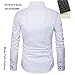 MUSE FATH Men’s Printed Dress Shirt-Cotton Casual Long Sleeve Shirt-Button Down Wedding Dress Shirt-White-M