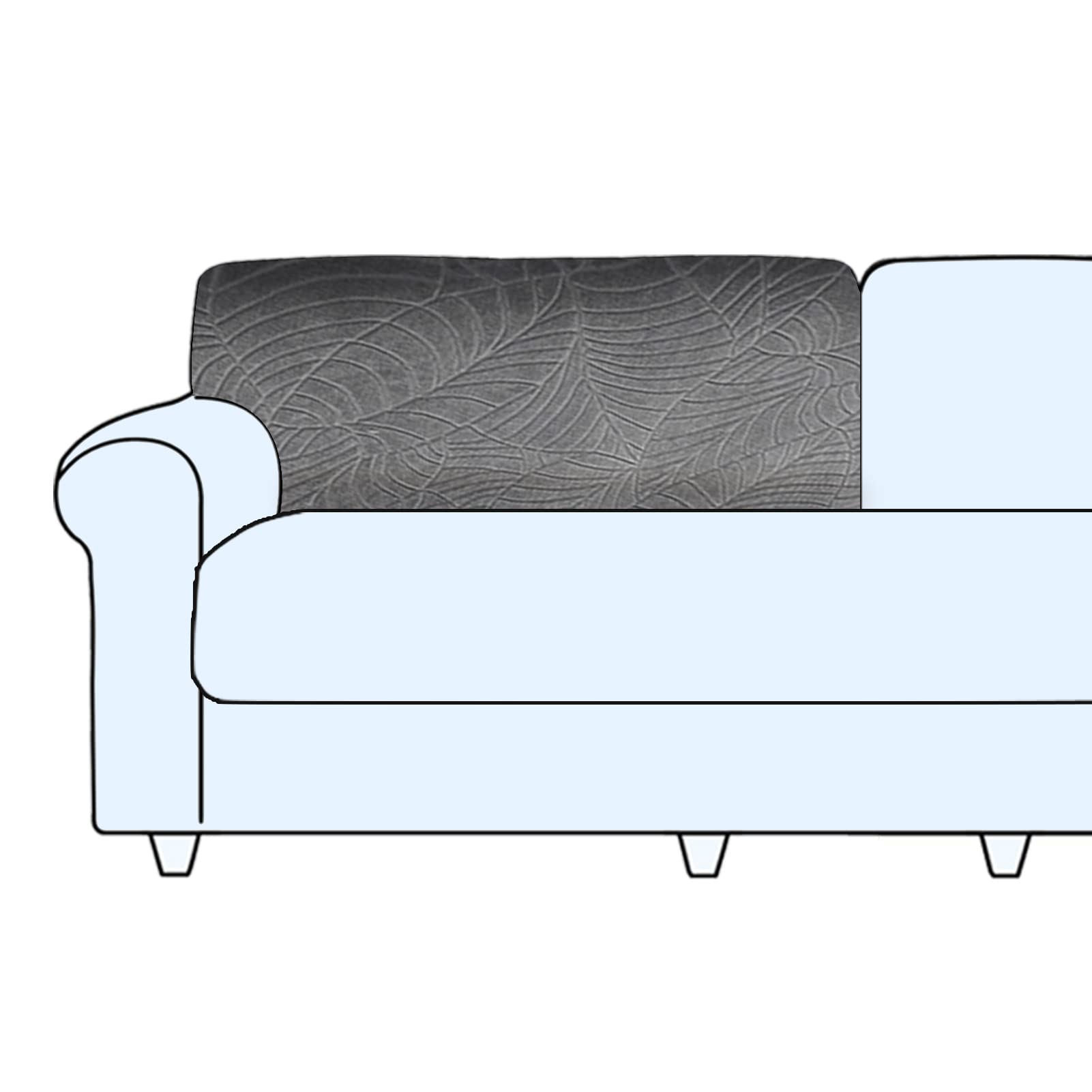 SHUOJIA Sofa Seat Cushion Cover Stretch Cushion Covers Non-slip Slipcover Cover for Sofa Seat Cushions Seat Couch Cover for Pets & Kids (Grey,Backrest Cover)