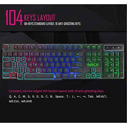 Fashionlook Ak-600 Gaming Keyboard 104 Keycaps RGB Backlit Mechanical Keyboard Game Keyboards with Ru Sticker for Pc Laptop Computer USB Wired Keyboard - Thumbnail 7