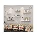 WUDENHOM White Shelf for Wall, Set of 3 Wall Mount Wood Floating Decorative Long Shelves for Home School Office Dormitory Decoration(12,16,20Inch Long)