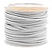 Mandala Crafts Round Cowhide Genuine White Leather Cord for Jewelry Making Kumihimo Leather Rope Spool - White Leather String Lace - 20 Yds 2mm Leather Cording