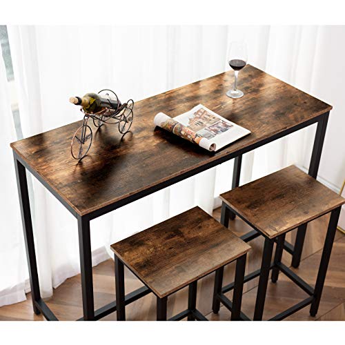 HOOBRO Bartisch, Küchentisch, Küchentresen, rechteckiger Stehtisch, stabiles Metallgestell, 120 x 50 x 90 cm… – Bild 6