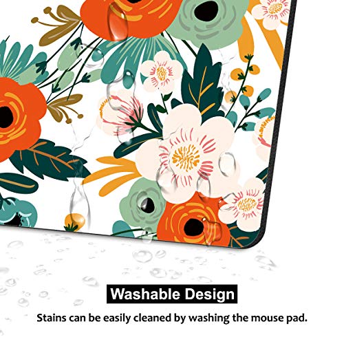 AUDIMI Mouse Pad with Floral Pattern Non-Slip Rubber Base for Office Gaming Computer