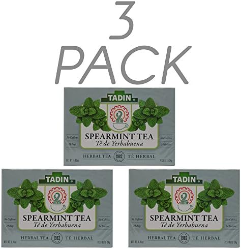 Tadin Tea Yerbabuena Spearmint, Digestive Issues, Belly Inflammation & Cramps. 24 Bags. Pack of 5