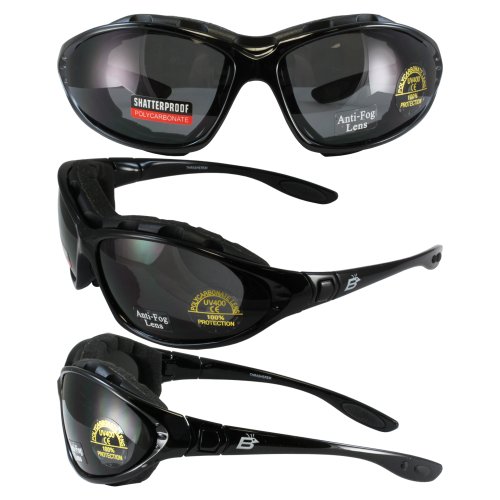 Birdz Thrasher Smoked Motorcycle Glasses Goggles Gogles New Uni-head" Padded Fits Small, Medium and Large Heads!! Comes With a Strap