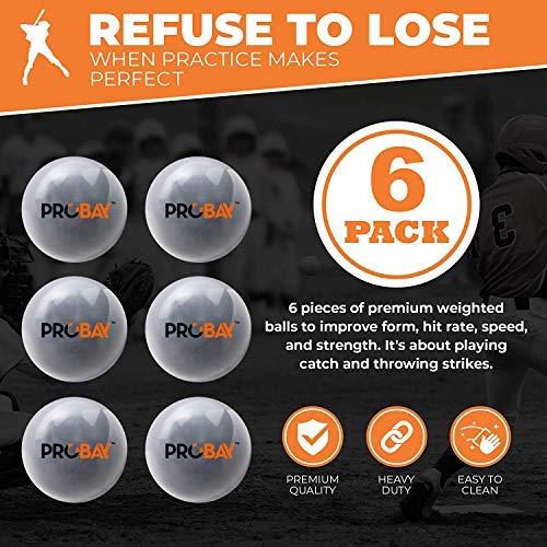 PROBAY Weighted Baseballs for Strength, Hitting, Pitching & Throwing