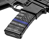 GunSkins AR-15 Mag Skin Camouflage Kit DIY Vinyl Magazine Wrap – Singles (Thin Blue Line)