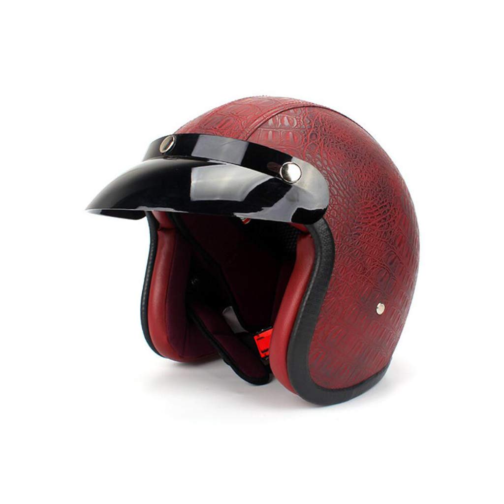 最安値挑戦 ヘルメット オートバイヘルメット レトロオートサイクルヘルメット男性女性オールラウンドサイクリング安全帽子オートバイ電気自動車ハーフヘルメット B07nlyrlh6 Red Pu Red Pu 送料無料 Www Irispicture De
