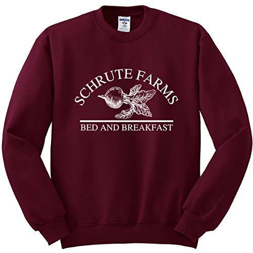 Nuff Said Schrute Farms Beets Bed and Breakfast Sweatshirt Sweater Pullover - Unisex (Large, Maroon)