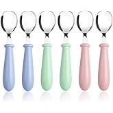 Pimoys 6 Pieces Toddler Spoons Baby Spoons for Self-Feeding, Stainless Steel Kids Spoons with Round Handle Metal Toddler Utensils Children's Silverware Set BPA Free, Dishwasher Safe