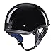 AHR Half Face Motorcycle Helmet DOT Approved Half Skull Cap Half Helmet for Bike Cruiser Chopper Run-C, Gloss Black, M
