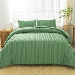 Andency Green Full Comforter Set, 3 Pieces Boho
