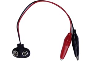 Generic 9v Battery Snap Connector to Dual Alligator Clips Cable(pack of 3)