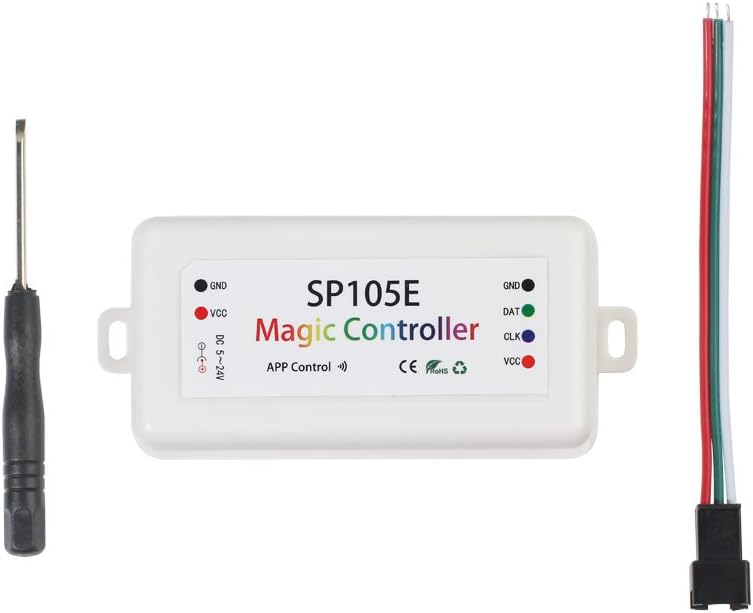 VIPMOON DC 5V-24V SP105E Wireless Bluetooth LED Controller, Magic Dream Colour Controller, iOS/Android App Control