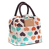 NYKKOLA Cute Love Heart Lunch Bag Tote Bag Lunch Organizer Lunch Holder Lunch Container (Pink)