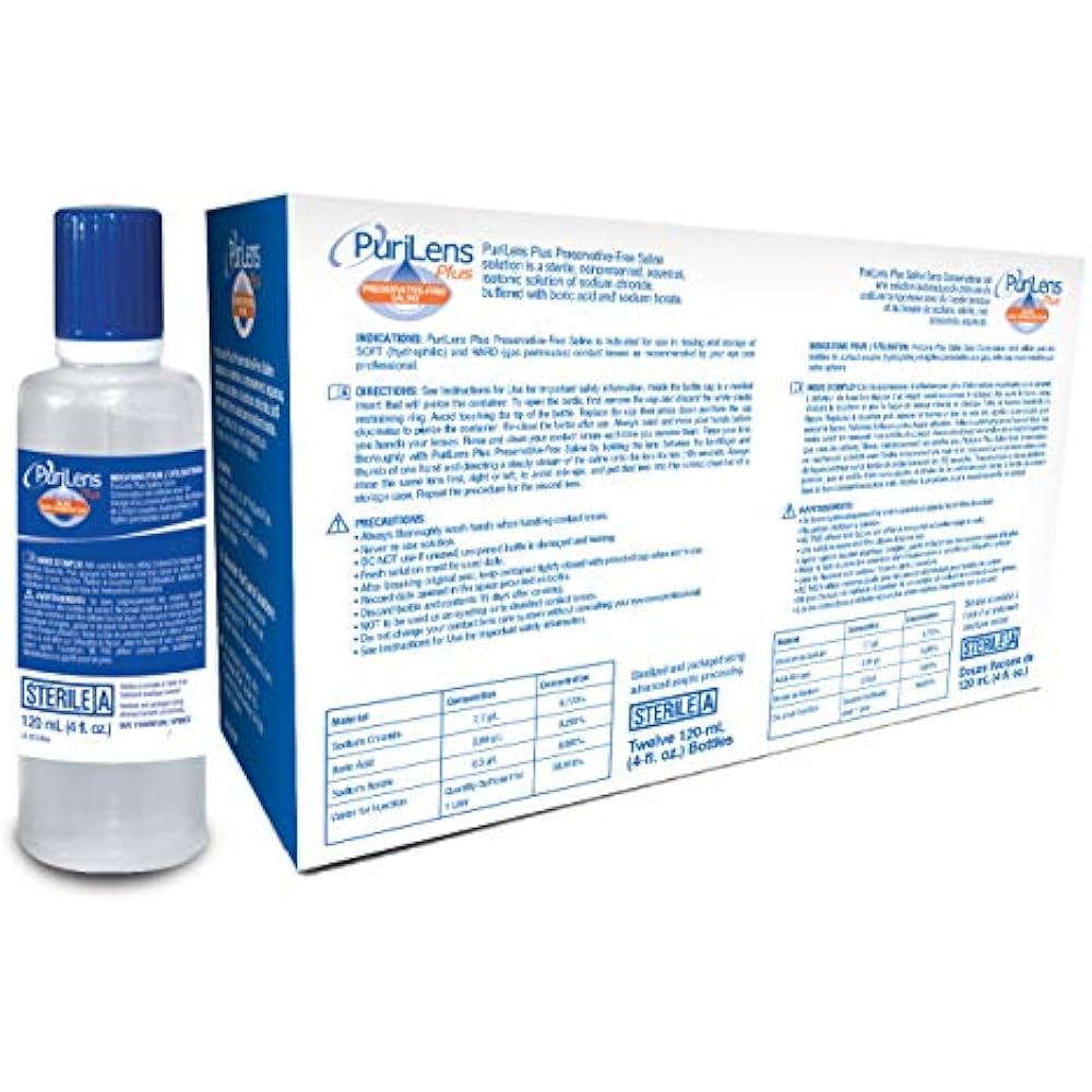 Plus Preservative Free Saline 4 Fl Oz Bottles Pack Of 12 PuriLens 830002000025 eBay