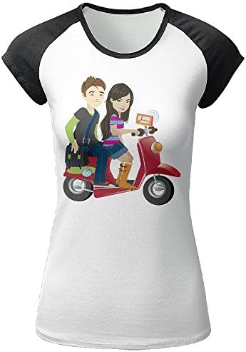 Motorcycle Trip Black Womens Short Sleeve Raglan T Shirts For Women