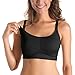 Gratlin Women's Racerback Support Seamless Maternity Nursing Bra Black L - (38D, 38DD, 40B, 40C)