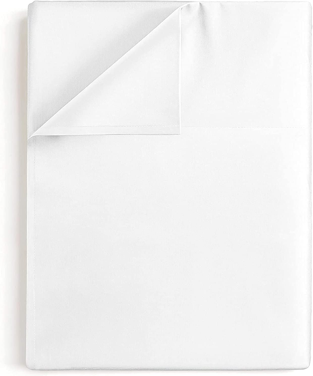 AmigoZone Flat Sheet - Soft Brushed Microfiber Easy Care Top Sheet - Long Lasting Fade Resistant (White, Super King)