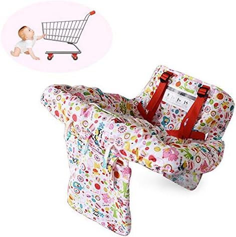 Goodevening Baby 2-in-1 shopping cart cover, adjustable pillow Baby supermarket seat covers for shopping cart, Mat chair capacity with child safety belt