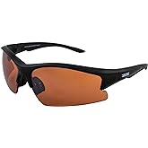 Epoch Eyewear Brodie Sport Golf Safety Sunglasses for Men or Women Polycarbonate Frame w/Amber Lens