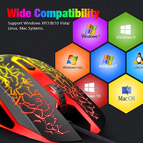 VersionTECH. Wired Gaming Mouse, Computer Mouse Ergonomic Mice with 7