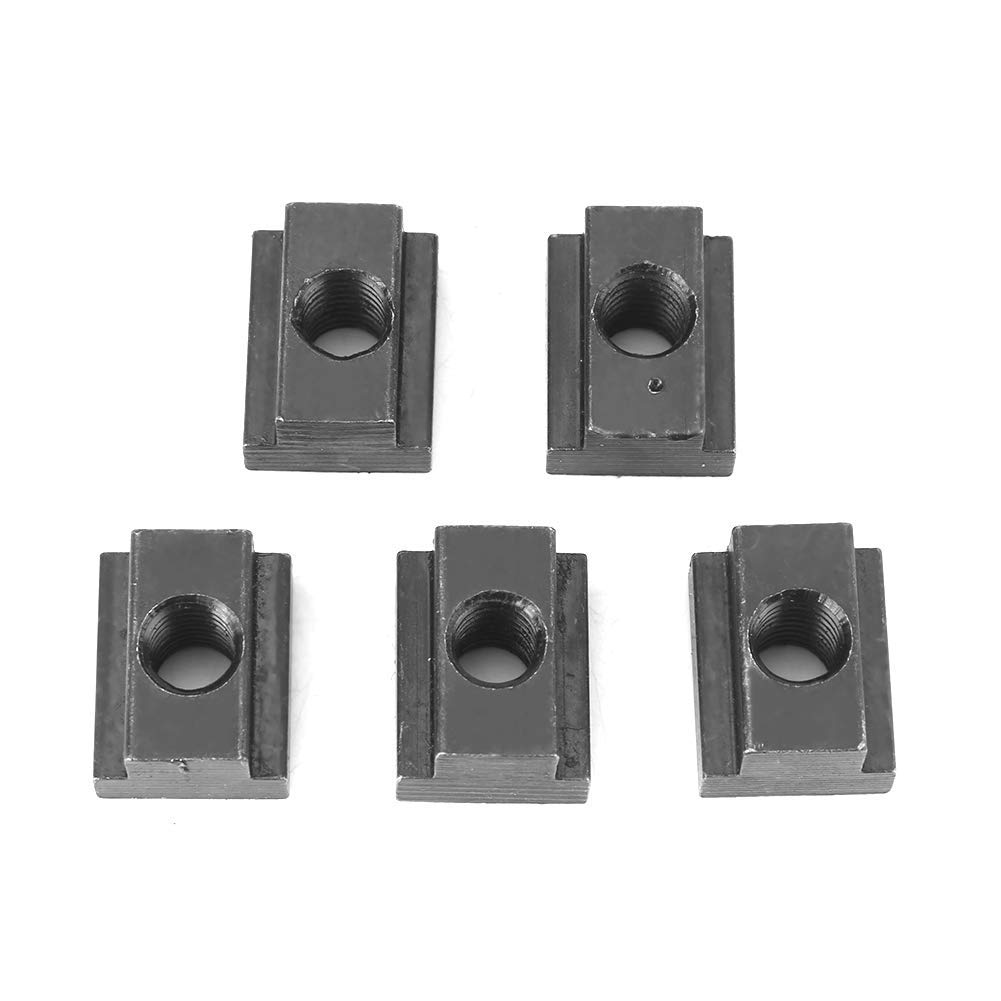 T Nuts, 5 pcs Black Oxide Finish T Slot Nuts, M8/10 Threads T Sliding Nut, T Track Sliding Nut for Machine Tool Tables(M8)