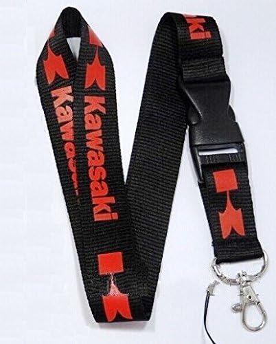 Kawasaki Lanyard keychain Key Chain with Buckle (Black)