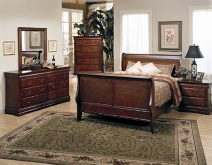 Amazon Com Beautiful Sleigh Bed 4pc California King Size