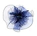 Urban CoCo Women's Elegant Flower Feather and Veil Fascinator Cocktail Party Hair Clip Hat (# 5 Navy Blue)
