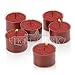 Red Tealight Candles with Clear Cup - Set of 36 Unscented Tea Lights - 8 Hour Burn Time