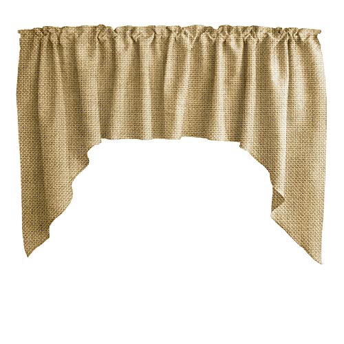 Zen Creative Designs Faux Burlap Swag Window Valance Home Décor Bedroom Nursery Kitchen Window (Light Gold) at Amazon